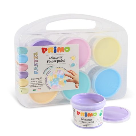Primo 2212TD6PAST washable finger paint Blue, Lilac, Mint colour, Orange, Pink, Yellow