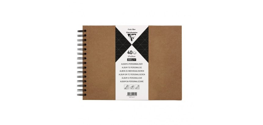 Album à personnaliser de 40 feuilles 200g/m2 au format 27x20cm - Kraft