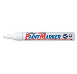 Marqueur artline permanent paint marker 400 pointe moyenne conique 2.3mm encre pigmentée base d'huile coloris blanc