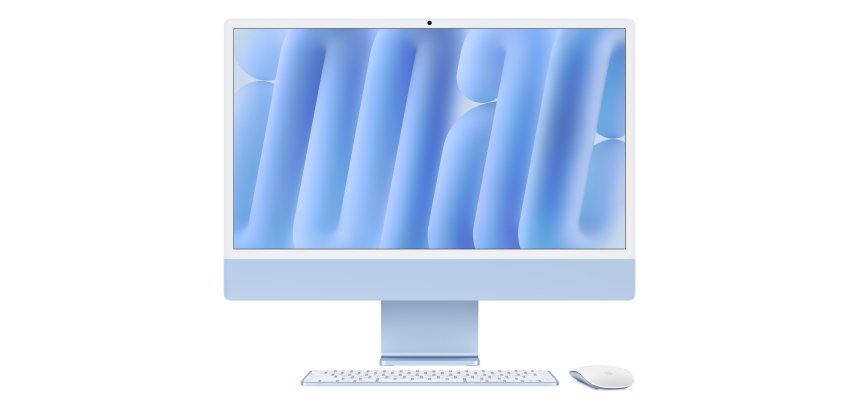 Apple iMac Apple M M4 59,7 cm (23.5") 4480 x 2520 pixels PC All-in-One 16 Go 256 Go SSD macOS Sequoia Wi-Fi 6E (802.11ax) Bleu