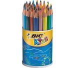 Crayon couleur bic kids evolution résine synthèse 140mm triangle gros module résiste mordillage pot 48 unités