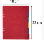 Intercalaires carte lustrée 225g 6 positions - format écolier 17x22cm - Couleurs assorties