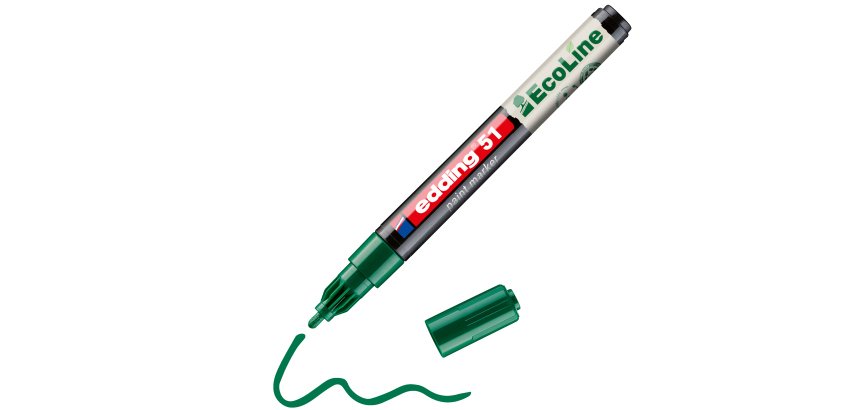 Marqueur edding 51 ecoline peinture base eau pointe      ogive 1/2mm coloris vert
