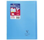 Cahier piqué Koverbook 24x32cm 48 pages grands carreaux couverture polypropylène transparent - Assortis
