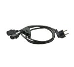 MCL Power Cable Black 2.0m Noir 2 m Bloc terminal à 2 broches Prise d'alimentation type F