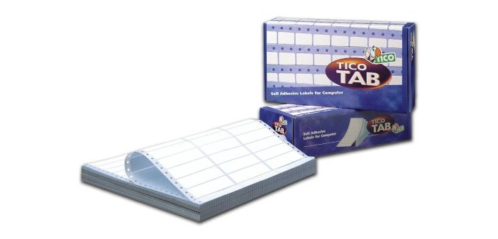 Tico TAB1-1274 etichetta autoadesiva Rettangolo Permanente Bianco