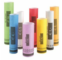 Rouleaux papier safescan pour pieces de 0,01 a 2¤ coloris   assortis lot 80 unites