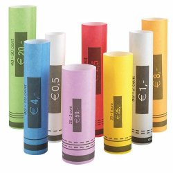 Rouleaux papier safescan pour pieces de 0,01 a 2¤ coloris   assortis lot 102 unites