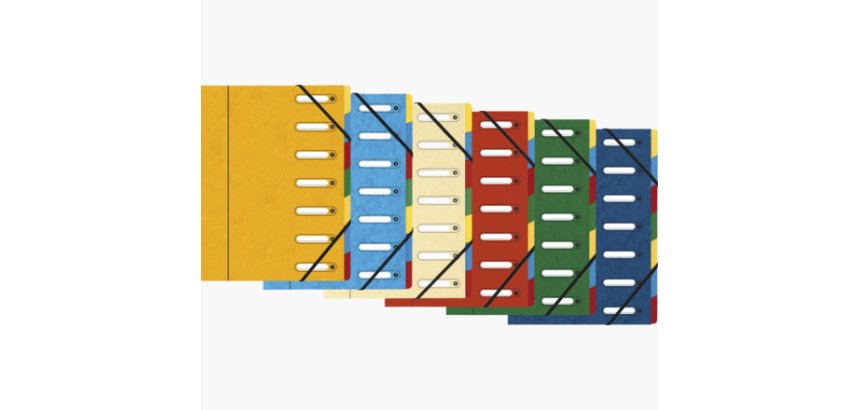 Trieur HARMONIKA® à fenêtres avec élastiques Véritable carte lustrée 7 compartiments