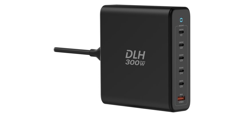 DLH DY-AI5510 chargeur d'appareils mobiles Universel, Ordinateur portable, Tablette, Smartphone Noir Charge rapide Intérieure