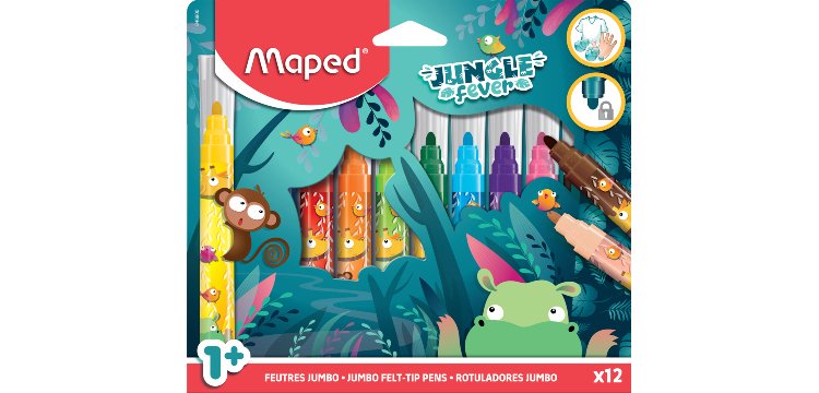 Feutre JUNGLE fever JUMBO, étui en carton de 12