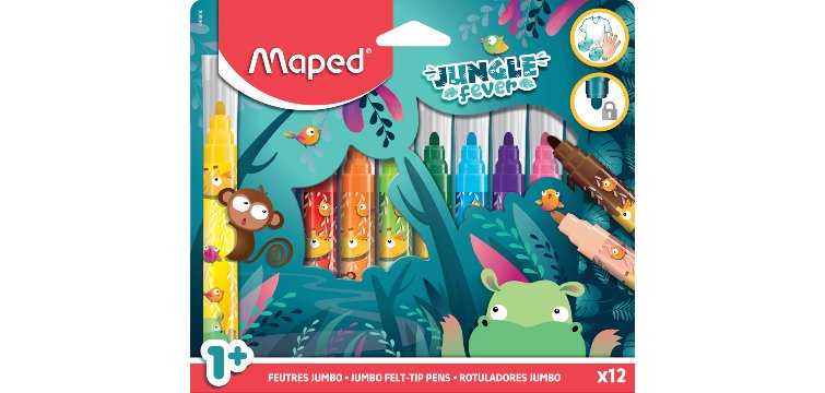 Feutre JUNGLE fever JUMBO, étui en carton de 12