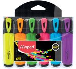 Surligneur maped fluo'peps fluorescent classic couleurs  assorties pochette de 6
