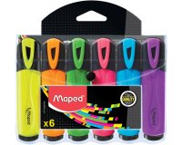 Surligneur maped fluo'peps fluorescent classic couleurs  assorties pochette de 6