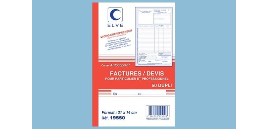 Manifold Factures / Devis, 50 feuillets, A5, dupli