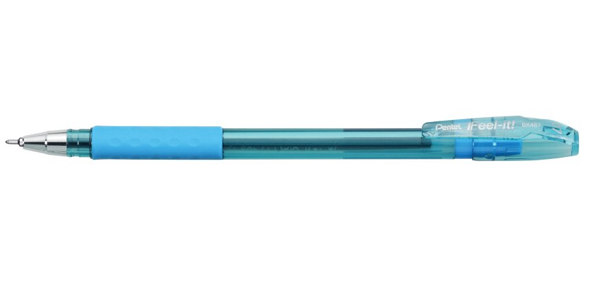 Stylo-bille pentel feel- it écriture moyenne pointe 0.7mm encre coloris bleu ciel