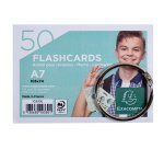 Paquet de 50 Flashcards sous film + anneau - bristol ligné perforé - format A7 - Couleurs assorties