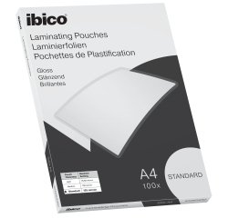 Pochette plastification ibico basics a4 125 microns coloris transparent boite 100 unites