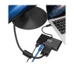 Tripp Lite U444-06N-HV4GUB Adaptador USB 3.1 Gen 1 USB-C, 4K @30Hz - HDMI, VGA, Puerto de Hub USB-A y Gigabit Ethernet, Negro