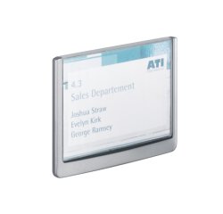 Plaque murale durable click sign a6 paysage cadre profilé plastique haute qualité 14,9x10,5cm coloris gris graphite