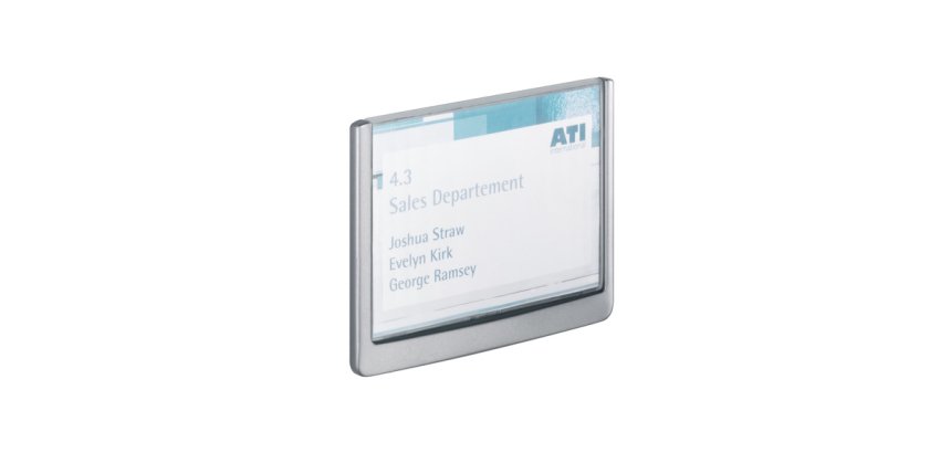 Plaque murale durable click sign a6 paysage cadre profilé plastique haute qualité 14,9x10,5cm coloris gris graphite