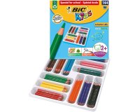 Crayon couleur bic kids evolution résine synthèse 140mm triangle gros module résiste mordillage coffret scolaire 144u