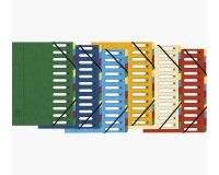 Trieur HARMONIKA® à fenêtres avec élastiques véritable carte lustrée 12 compartiments