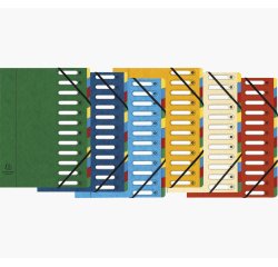 Trieur HARMONIKA® à fenêtres avec élastiques véritable carte lustrée 12 compartiments