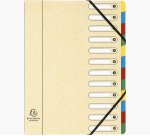 Trieur HARMONIKA® à fenêtres avec élastiques véritable carte lustrée 12 compartiments