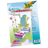 Mousse caoutchouc folia pailleté 200x290mm auto-adhésive épaisseur 2mm 5 coloris assortis paquet de 5 unités