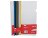 Kit reliure apli agipa polypropylène 30f bord incurvé 10x297mm sachet 5 baguettes couleur+5 couvertures transparentes