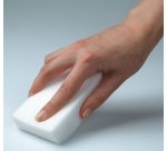 Paquet de 12 Gommes nettoyantes en résine de mélamine Miraclean - Dim. L10 x H2,8 x P6 cm Blanc