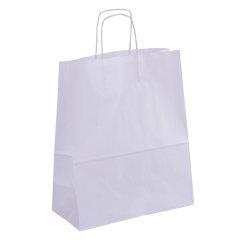Sac kraft blanc apli 25x11x31cm paquet 50 unités
