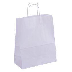 Sac kraft blanc apli 25x11x31cm paquet 50 unités