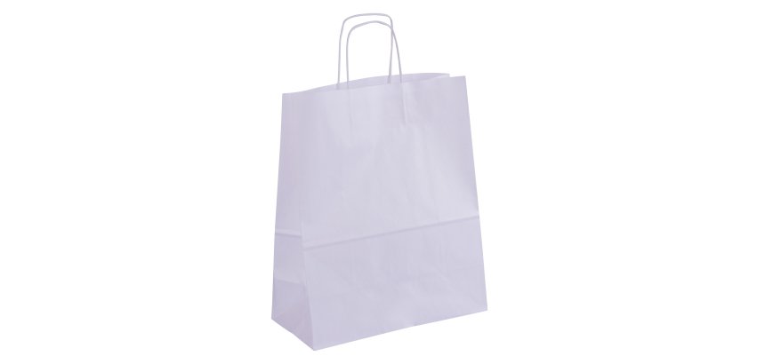 Sac kraft blanc apli 25x11x31cm paquet 50 unités