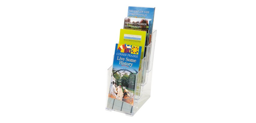 Porte-brochures, 1/3 A4 portrait, 4 compartiments