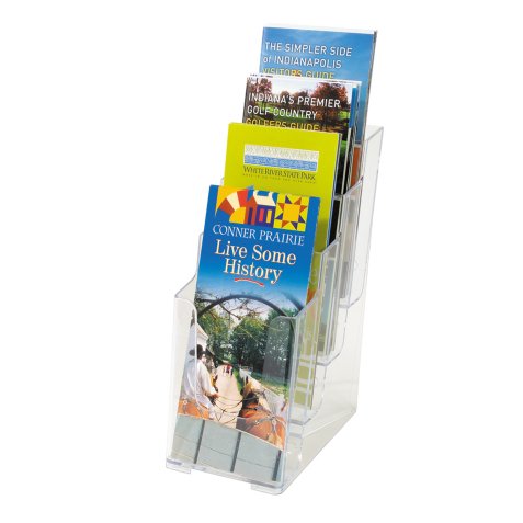 Porte-brochures 4 cases format 1/3 A4 transparent