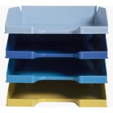 Set de 4 corbeilles-à-courrier Combo Midi Bee Blue - Couleurs assorties