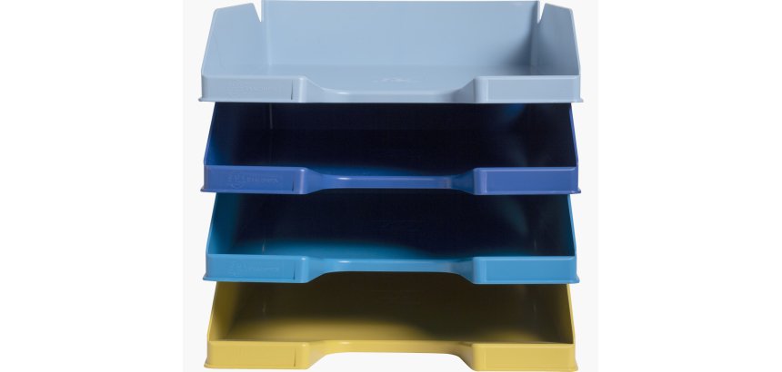 Set de 4 corbeilles-à-courrier Combo Midi Bee Blue - Couleurs assorties