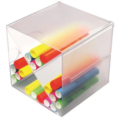 Système modulable Cube séparation en X, 4 compartiments. Dim. L15,2 x H15,2 x P15,2 cm