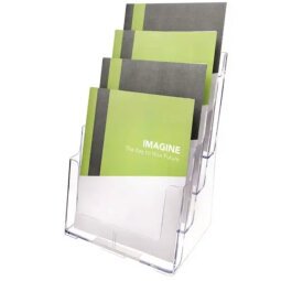 Porte-brochures 4cases format A4 transparent