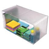 Cube Double Transparent en polystyrène, système modulable - Dim. : L30,5 x H15,3 x P15,3 cm