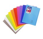 Cahier piqué Koverbook 24x32cm 48 pages grands carreaux couverture polypropylène transparent - Assortis