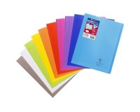 Cahier piqué Koverbook 24x32cm 48 pages grands carreaux couverture polypropylène transparent - Assortis