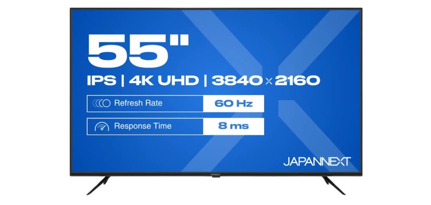 JAPANNEXT JN-IPS550UHD60F écran plat de PC 139,7 cm (55") 3840 x 2160 pixels 4K Ultra HD LCD Noir