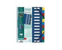 Trieur HARMONIKA® à fenêtres avec élastiques véritable carte lustrée 24 compartiments