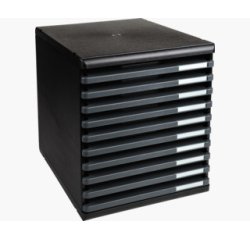 Module de classement Modulo Ecoblack 10 tiroirs ouverts - Gris foncé