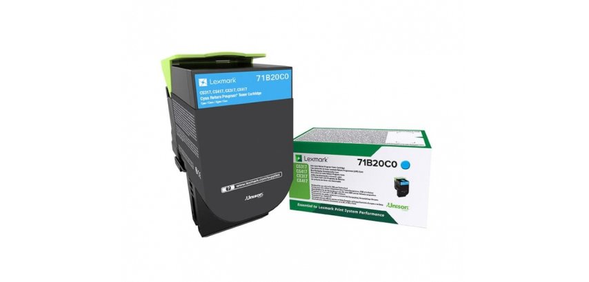 Lexmark 71B20C0 cartuccia toner 1 pz Originale Ciano