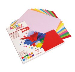 ORIGAMI, Pochette de 100 feuilles 80g/m² au format 20x20cm - Assortiment mixte