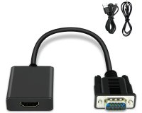 DLH DY-TU4805 câble vidéo et adaptateur 0,25 m VGA (D-Sub) HDMI Noir